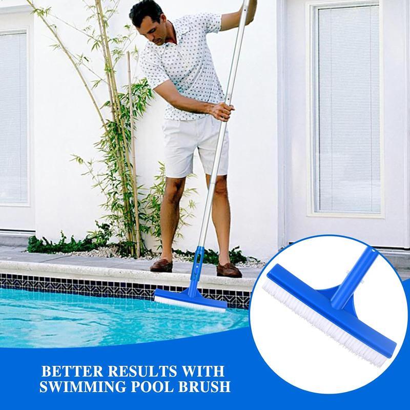 Retractable Pool Cleaning Net & Brush Set, 1 Set Convertible Handheld Pool Cleaning Net & Brush, Pool Cleaning Tool for Home Garden Swimming Pool Outdoor