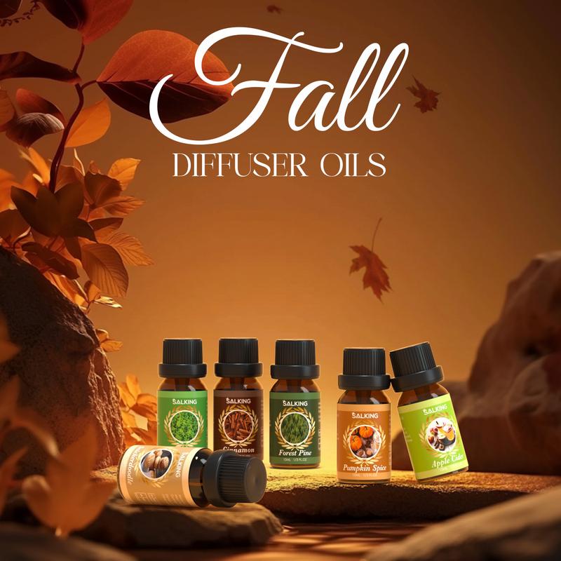 SALKING 2 oz Diffuser Oils Set – Premium Holiday Fragrance Oils, Top 6 Blends for Diffusers, Long-Lasting & Soothing (6 x 0.34 oz), Floral, Christmas, Winter, Halloween, Fall, Woody, Clean, Inspiration.