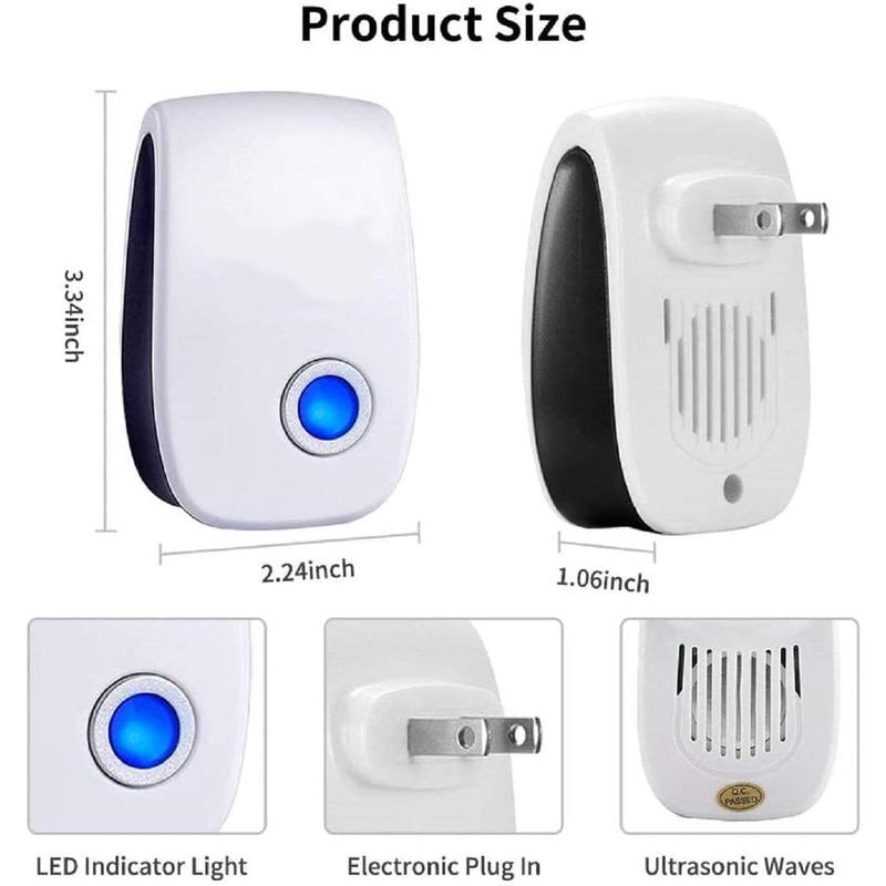 Ultrasonic Pest & Insect Repeller, 6 Pack, Ultrasonic Repellent for Insect, Roaches, Mice, Spiders, Ants, Bugs, Mosquitoes