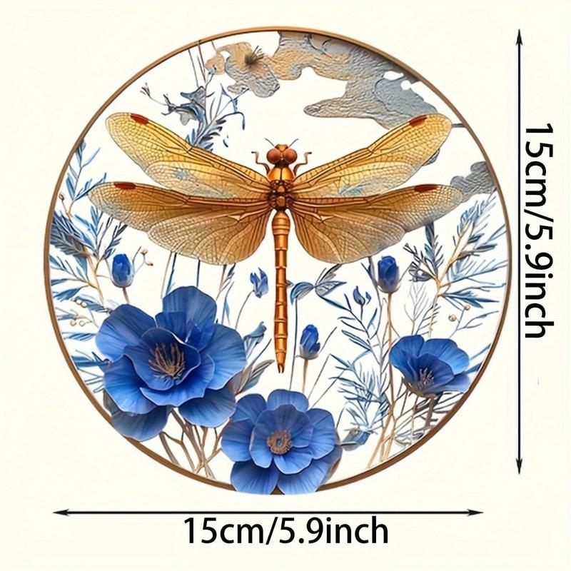 Dragonfly Design Hanging Decor, 1 Count Colorful Exquisite Acrylic Hanging Ornament, Hanging Decor for Home Garden Yard Balcony