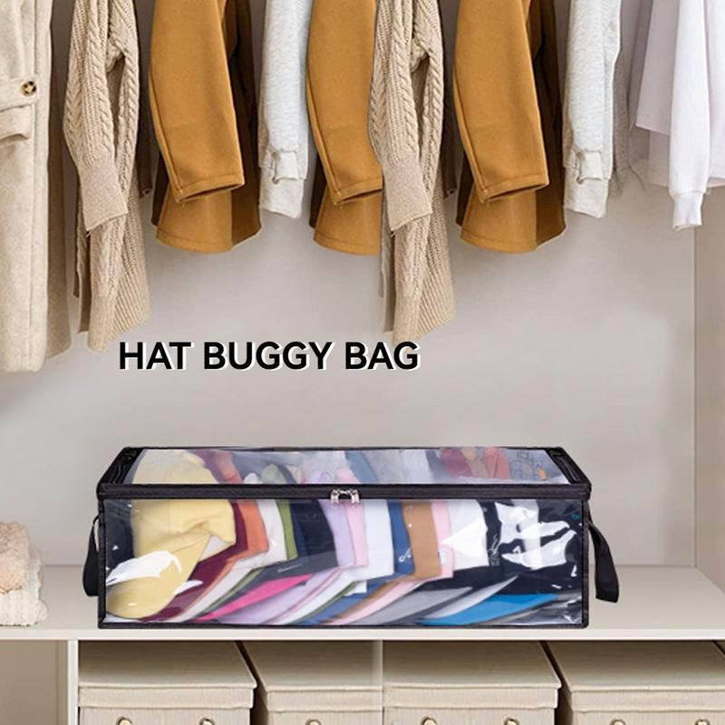 Clothing Storage Dust-Proof And Moisture-Proof Bag, Stackable Transparent Clothing Organizer. Wide Hat Storage for Baseball Caps, Large Capacity Hat Racks Organizer for Closet Cap Holder Holds up to 40 Hats