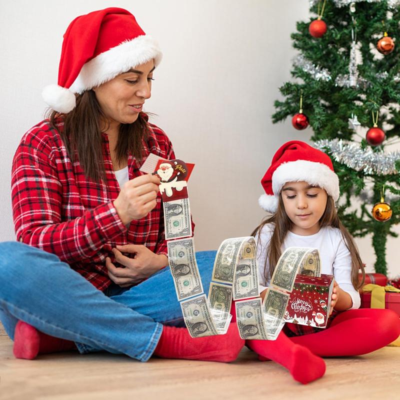 Christmas Money Pull Box – Cash Gift Holder for Kids & Adults, Surprise Money Gift Box for Parties, Unique Holiday Gift Idea