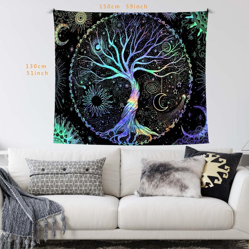 Christmas Gift - Tree Of Life Pattern Tapestry, Chill Room Accessories Wall Decorative Hanging Blanket for Room Decor, Wall Decor for Home Living Room Bedroom, Wall Insulation Blanket decorative hanging