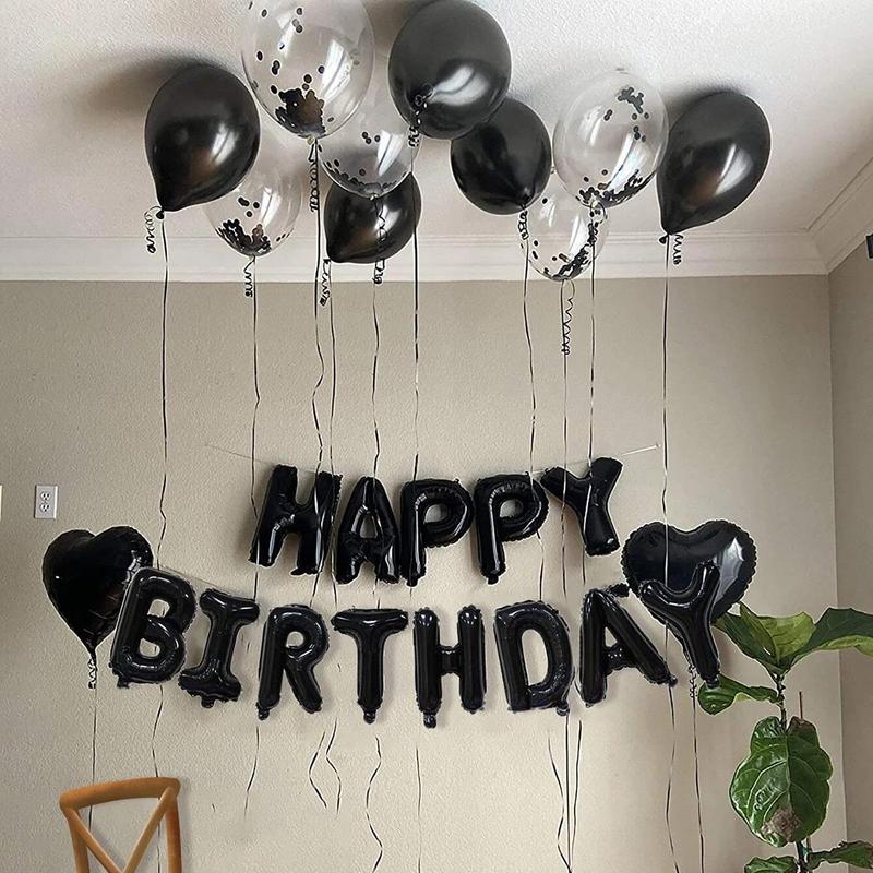 Room Decor Happy Birthday Balloon Set, 57pcs Letters Heart Circle Shaped Balloons, Solid Color Birthday Balloon for Celebration, Fall Home Decor, Party Favors for Men & Women Boys & Girls, Bedroom Decor, Men Gifts, Birthday Gifts