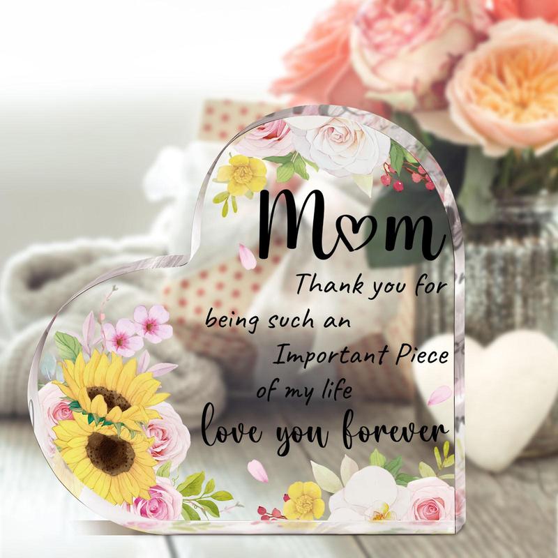 Mom Gifts, Desktop Decoration Sign, Floral Pattern Desk Ornaments, Birthday Gift Ideas, Thank You Gifts for Mom, Home Decor