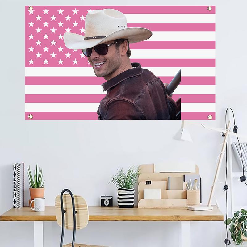 Singer Actor Glen Star Powell Tapestry 3x5ft Funny Flag for Room Dorm Bedroom Indoor Outdoor Home College Decoration with Brass Grommet