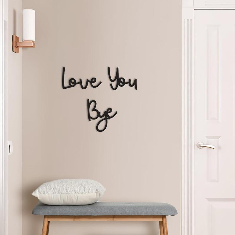 Wooden Wall Hanging Sign Decoration, 1 Set Love You Bye Wall Decor, Wall Art Decor for Home Living Room Bedroom, Home Decor, Room Decor, Bedroom Accessories