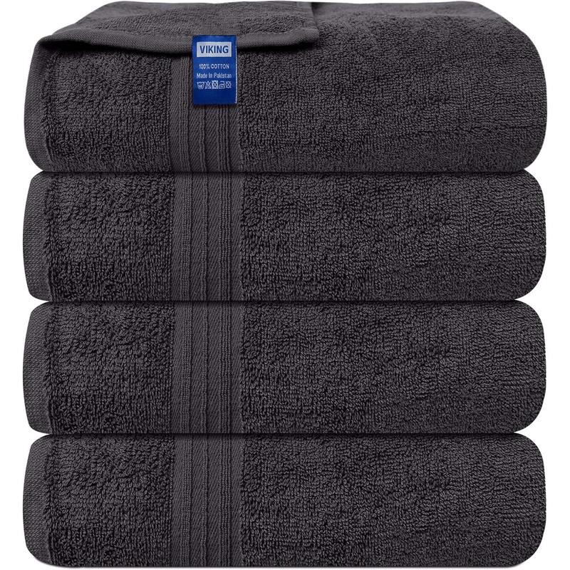 Bath Towels Set of 4, Size 27 x 54 Inches - 100% Ring Spun Cotton 500GSM, Lightweight and Highly Absorbent, Quick Drying Towels, Perfect for Daily Use