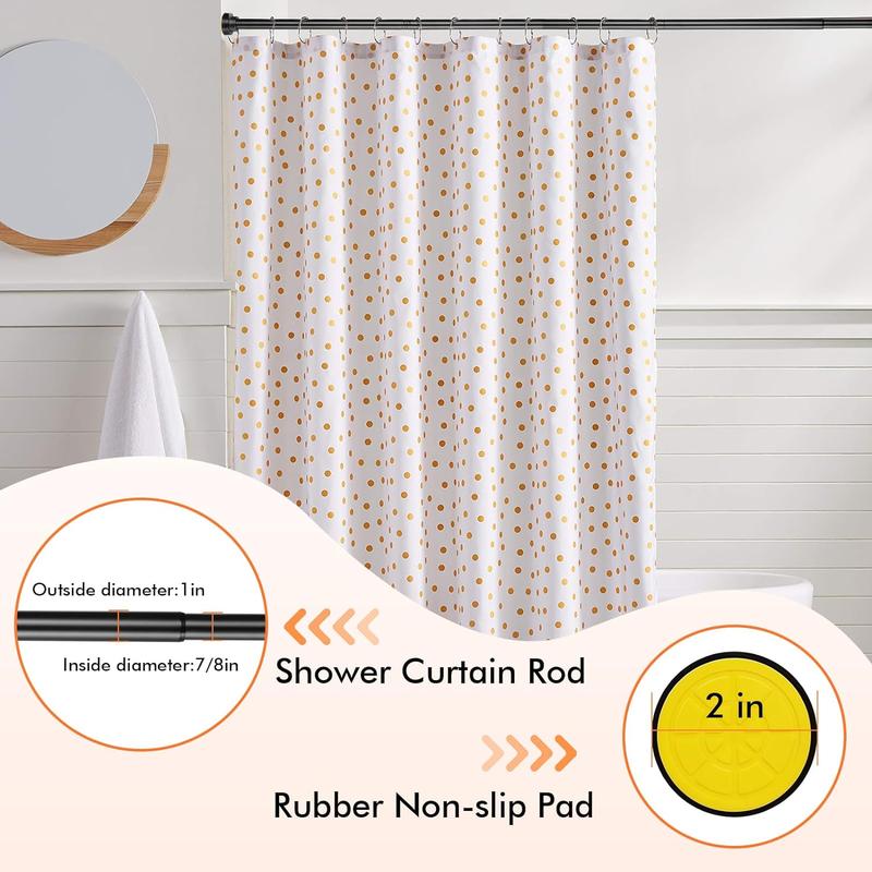 Shower Curtain Rod 31-80 in Adjustable Curtain Rod No Drilling Black Tension Shower Rod Stainless Steel for Bathroom Room Divider