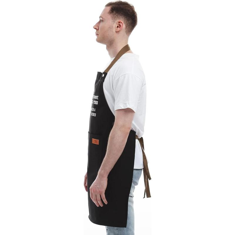 Father's Day Gifts for Dad, Gifts for Husband, Boyfriend, Brother, Men Unique Birthday Gifts, Funny Gifts for Mom, Dad Gifts From Daughter Son – BBQ Cooking Chef Apron 3 Pockets, Kitchen Gifts