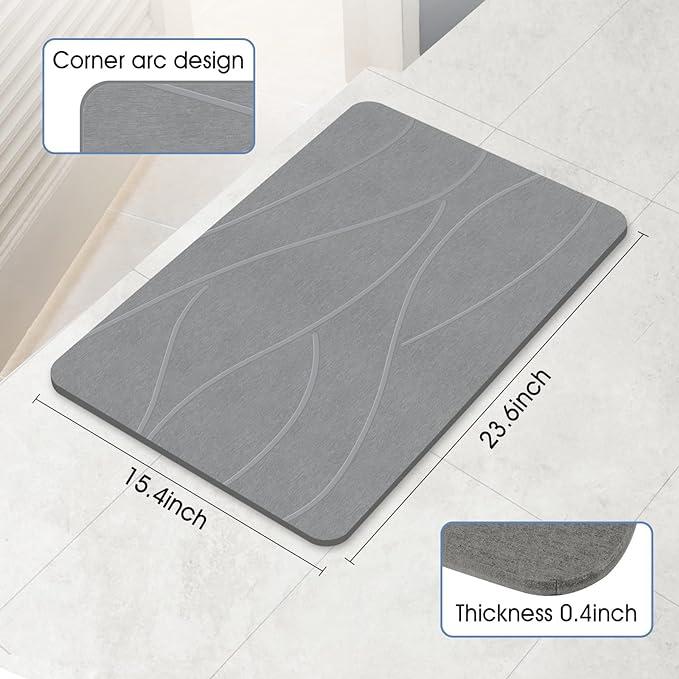 Diatomite Stone Bath Mat Super Absorbent Quick Dry Easy to Clean Non Slip Versatile Mat for Bathroom, Kitchen, and More - 40x60 cm