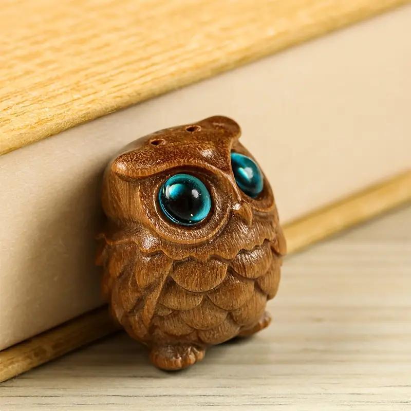 Wooden Owl Design Ornament, 1 Count Cute Cartoon Style Desk Decoration, Desktop Decoration for Home & Office, Gift for Friends