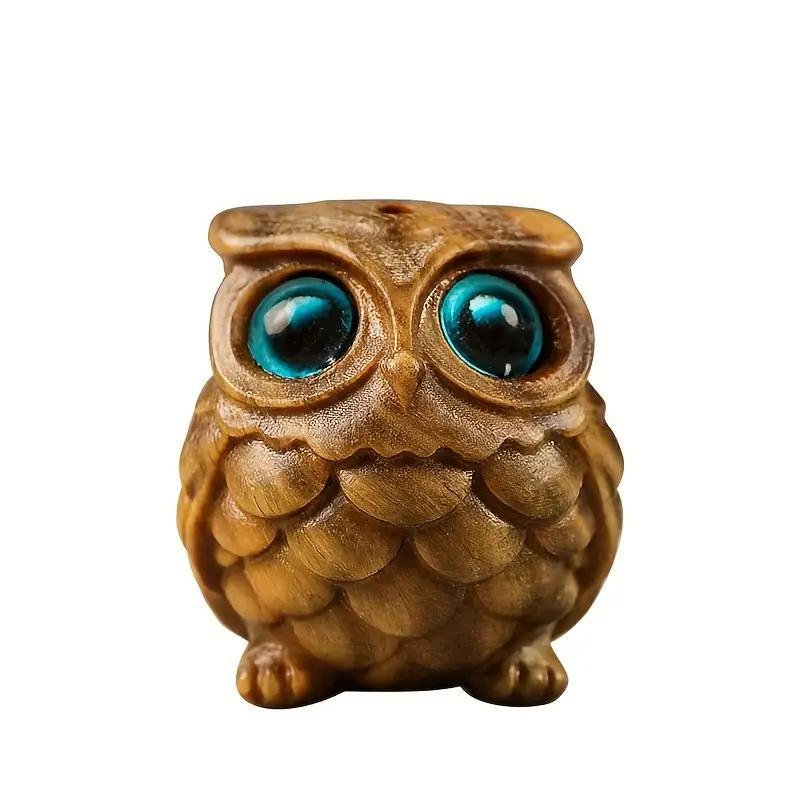 Wooden Owl Design Ornament, 1 Count Cute Cartoon Style Desk Decoration, Desktop Decoration for Home & Office, Gift for Friends