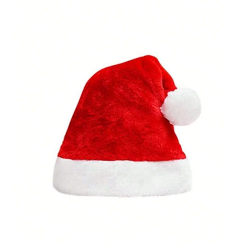 Santa Hat, Adult, Thickened Plush Santa Hat, Father Christmas Hat Costume, Christmas Party Hat Men's And Women's Christmas Decorative Christmas Party