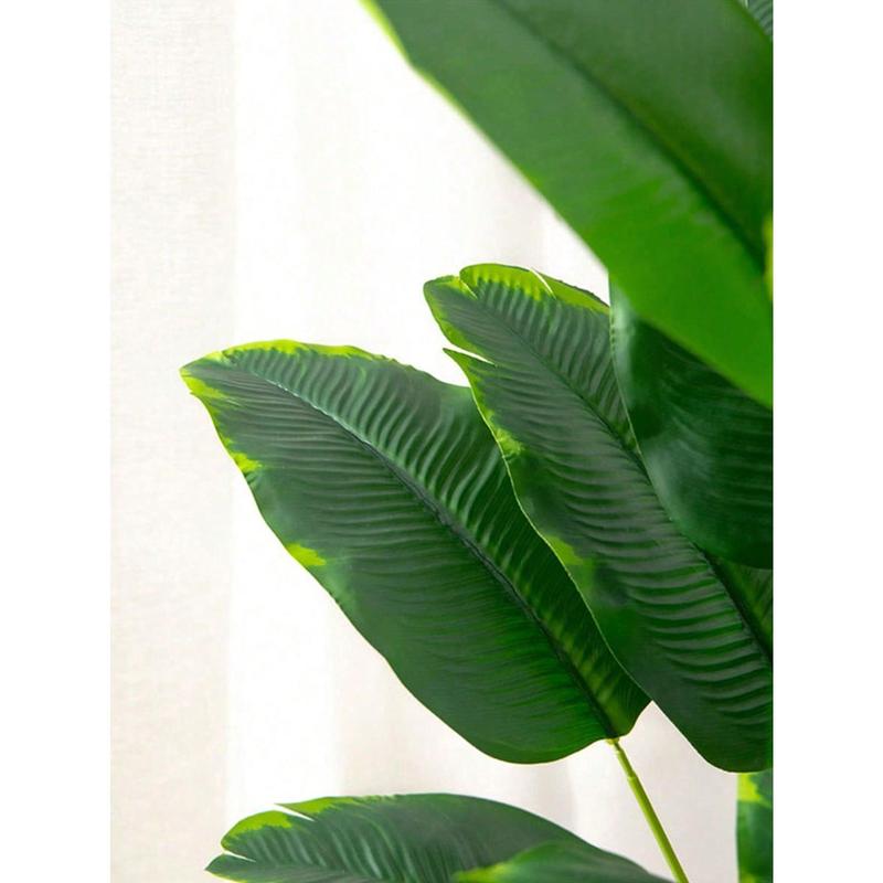 80 88cm Large Artificial Banana Tree Tropical Fake Palm Branch Plastic Birds Of Paradise Leaves Green Monstera Leaves For Home Garden Party Office Decor Without Pothome Decor,School Supplies