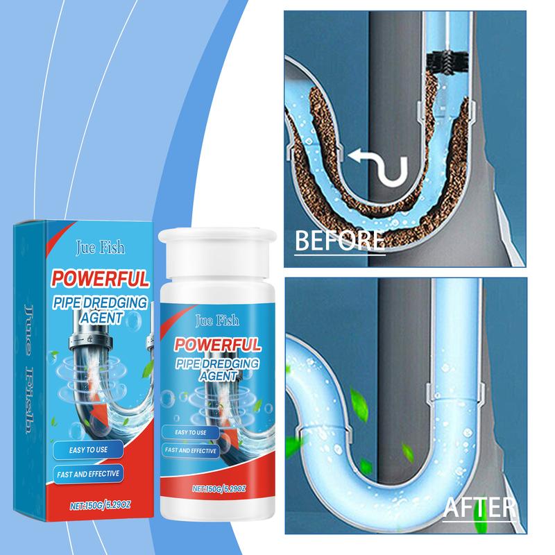 Pipeline dredging cleaner. Unclogging and dredging agent for kitchen and toilet sewer pipes. Cleaning and decontaminating for drain pipes.