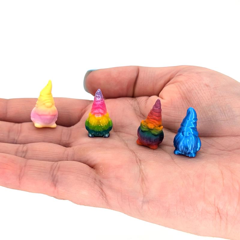 Tiny Gnomes - Micro Gnome Figurines - Four Fun Designs for a Whimsical Touch! - 100 Randomly Selected Decor Gift Magical Ornaments