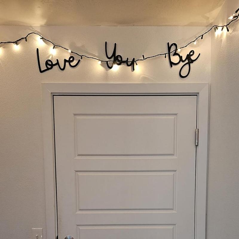 Wooden Wall Hanging Sign Decoration, 1 Set Love You Bye Wall Decor, Wall Art Decor for Home Living Room Bedroom, Home Decor, Room Decor, Bedroom Accessories