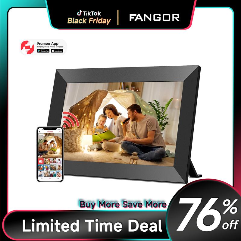 Christmas Gift Frameo WiFi Digital Photo Frame, Real-time Video Photo Sharing, 10.1-inch HD IPS Smart Touch Screen Photo Frame, Support 32GB Memory and Cloud Album, Automatic Rotation or Wall Hanging, Creative Birthday Gift, Cyber ​​Monday