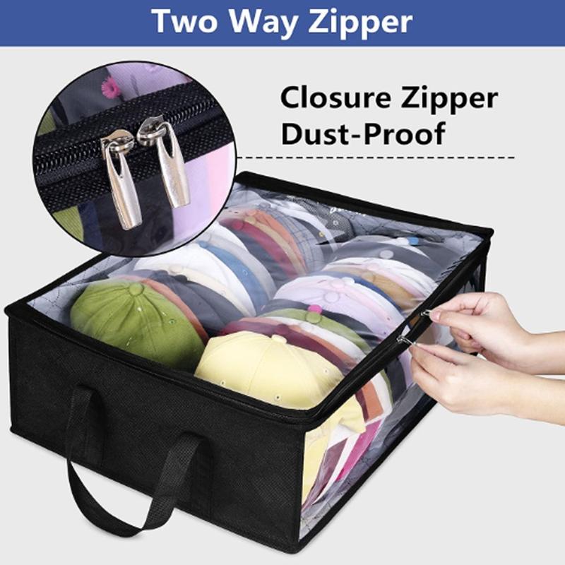 Clothing Storage Dust-Proof And Moisture-Proof Bag, Stackable Transparent Clothing Organizer. Wide Hat Storage for Baseball Caps, Large Capacity Hat Racks Organizer for Closet Cap Holder Holds up to 40 Hats