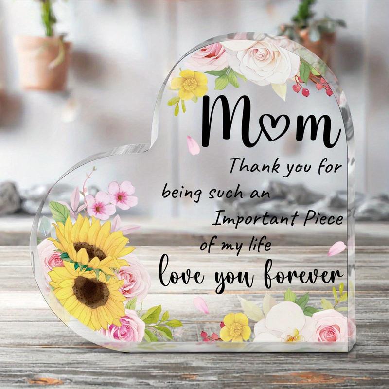 Mom Gifts, Desktop Decoration Sign, Floral Pattern Desk Ornaments, Birthday Gift Ideas, Thank You Gifts for Mom, Home Decor