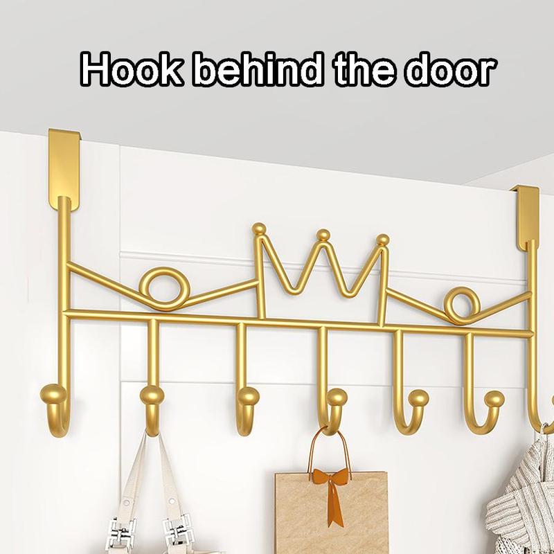 Over The Door Hook, Punch Free Door Back Hanger, Door Back Storage Hook, Home Organizer for Living Room Kitchen Bathroom