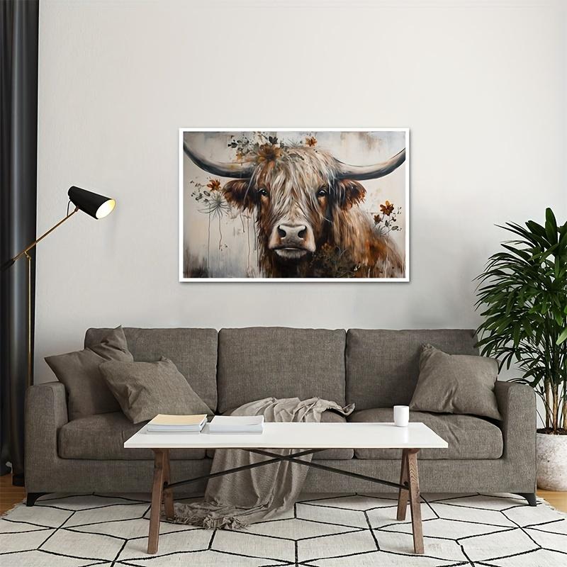 2024 christmas  Highland Cow Frameless Art Prints Poster for Home Decoration, Living Room & Bedroom, Festival Party Ornaments Gifts