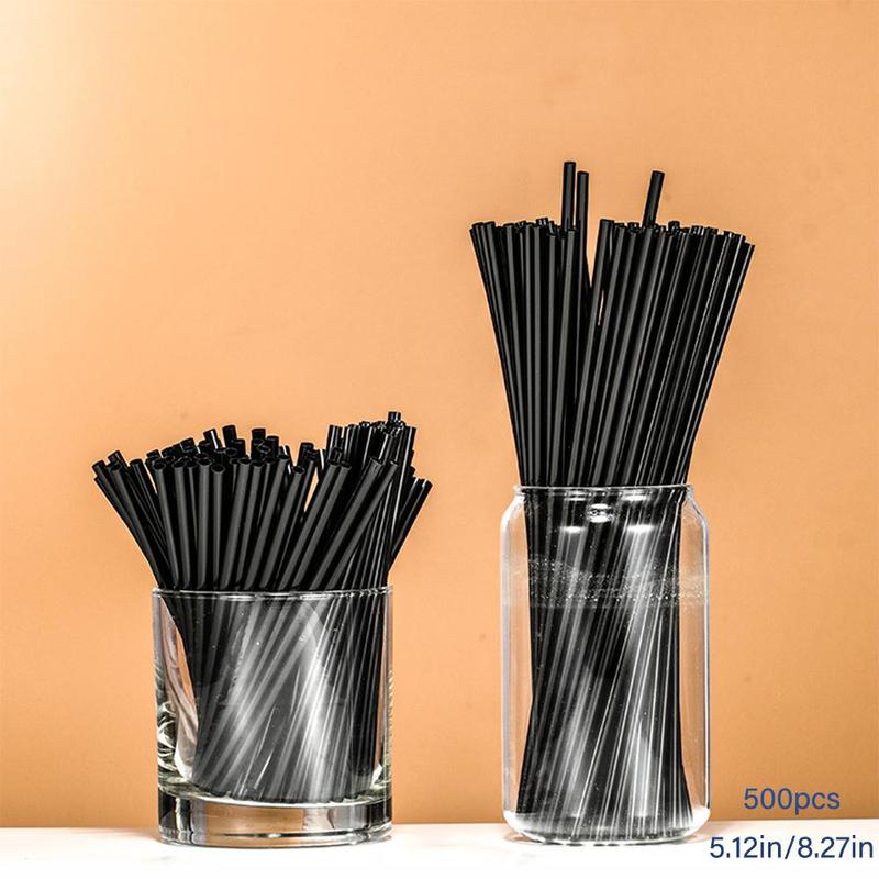 Disposable Straws (500pcs), Party Supplies for Home Party Wedding, Drinking Straws for Coffee, Milk, Juice, Outdoor Camping