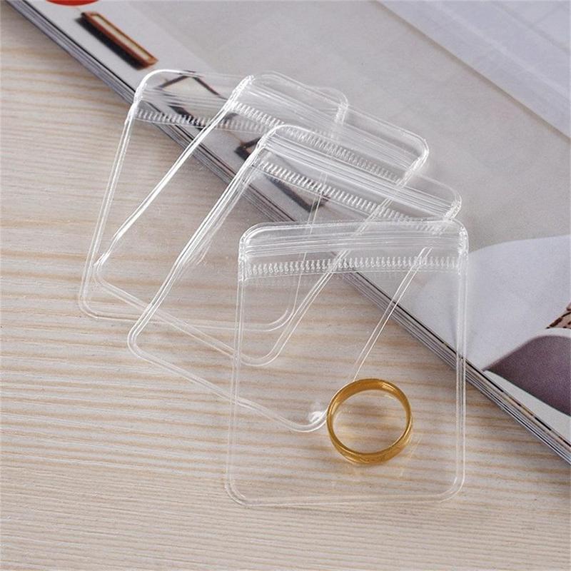 Clear Jewelry Storage Bag, 50pcs Set Portable Waterproof Ziplock Bag, Anti-oxidation Jewelry Bags, Jewelry Organizer for Home & Travel