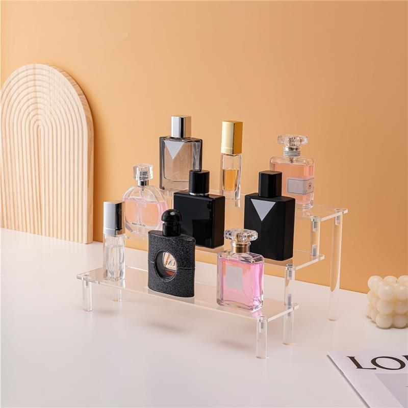 3 Tier Acrylic Perfume Organizer Display Shelf & Versatile Cupcake Stand Holder, Display Risers for Figures, for Party Decoration and Organizer Racks