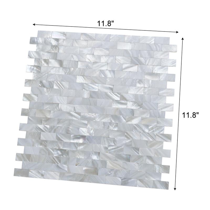 Art3d Mother of Pearl Shell Mosaic Backsplash Tile, Decor Decorative Wall Ornaments Waterproof Stickers Tiles Sticker Kitchen Room