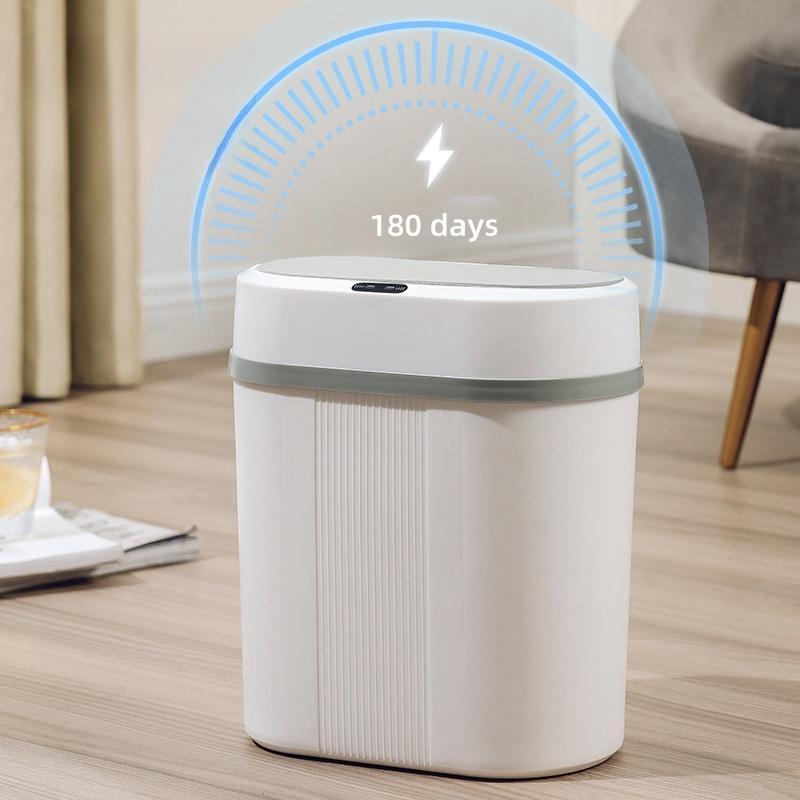 Rechargeable Automatic Flip Lid Toilet Trash Can, Smart Sensor Trash Cans for Kitchen, Household Waste Bin for Living Room Bathroom, Kitchen Gadgets, Kitchen Appliances for New Home