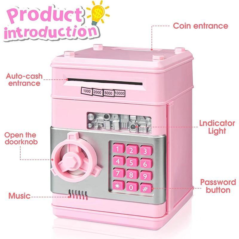 Saving Challenge Password Piggy Bank for MeanGirls Decorations, Kids Money Saving Box, Gift for Boys & Girls Ornaments