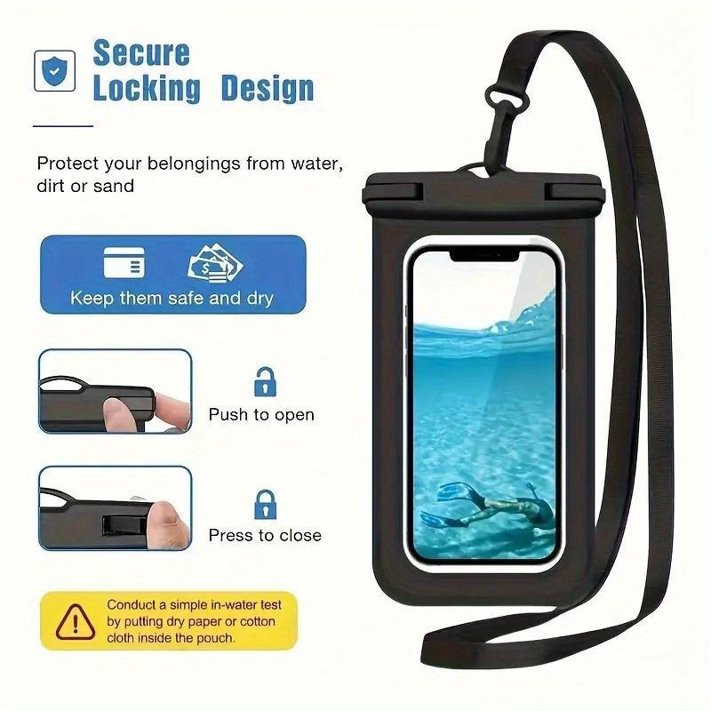 Waterproof Phone Bag, 2 Counts Universal Extra-large Waterproof Pouch, Underwater Dry Bags for Smartphones, Perfect Waterproof Phone Bags