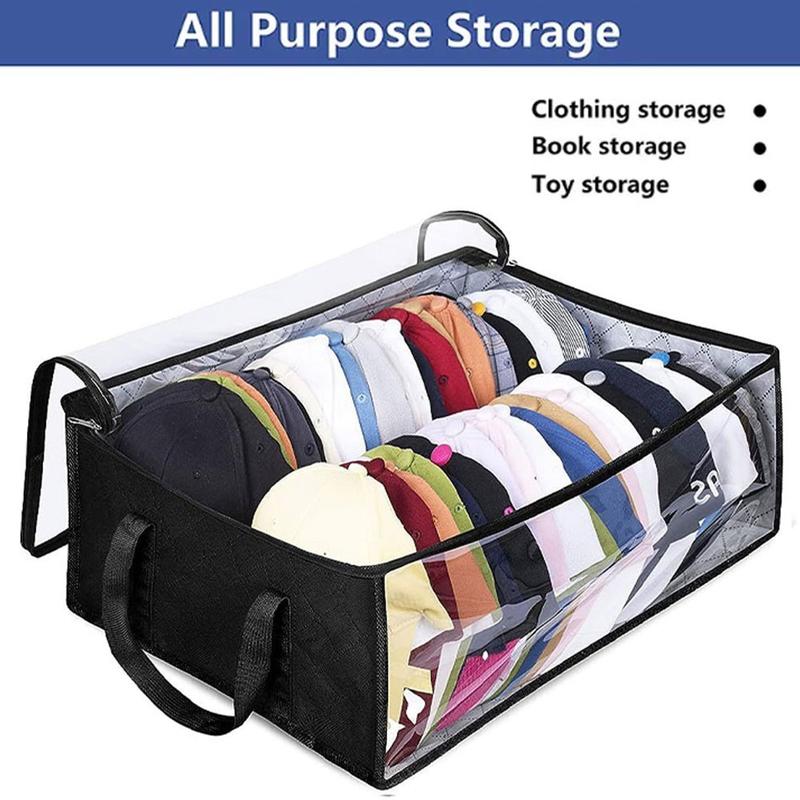 Clothing Storage Dust-Proof And Moisture-Proof Bag, Stackable Transparent Clothing Organizer. Wide Hat Storage for Baseball Caps, Large Capacity Hat Racks Organizer for Closet Cap Holder Holds up to 40 Hats