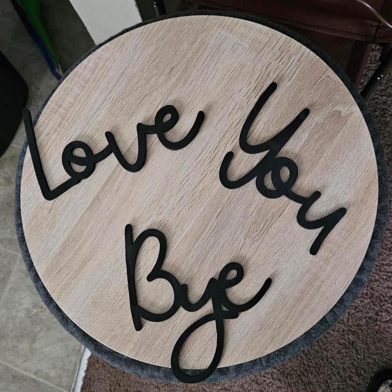 Wooden Wall Hanging Sign Decoration, 1 Set Love You Bye Wall Decor, Wall Art Decor for Home Living Room Bedroom, Home Decor, Room Decor, Bedroom Accessories