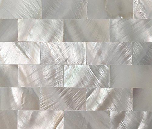 Art3d Mother of Pearl Shell Mosaic Backsplash Tile, Decor Decorative Wall Ornaments Waterproof Stickers Tiles Sticker Kitchen Room