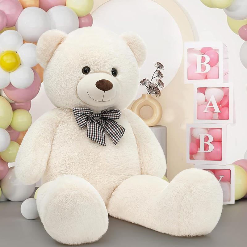 Giant Teddy Bear Big 4 Feet Stuffed Animal Stuffed Bear Baby Shower Life Size Large Teddy for Girlfriend Boyfriend Wife Children