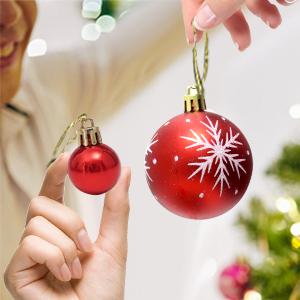 PEMOTech Christmas Balls Ornaments - 88Pcs Set of Red & Gold Balls with Glitter, 2 Sizes, Shatterproof Decorations for Xmas Tree