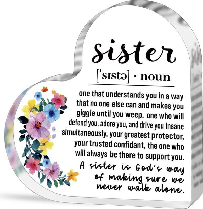 Sister Gifts from Sister Birthday Christmas Gifts for Best Friend Soul Sister Big Sister Bestie Best Ever Sister Definition Decorative Signs & Plaques