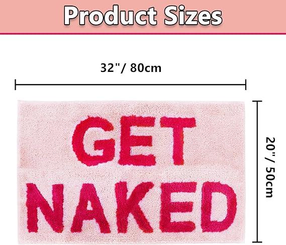 Get Naked Cute Bathroom Rugs PinkBath Mat for Bathroom Decor Funny,Non Slip Thick Microfiber Bath RugMachine Washable 31 x 20 Inch,Multicolor Absorbent christmas 2024 ornament