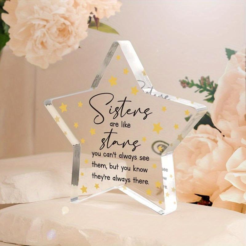 Sister Gifts - Acrylic Star Plaque Sister Birthday Gifts, Sister Gifts from Sister Brother, Funny Birthday Gifts for Sister, Unique Big Sister Gifts, Ideal Wedding Present for Sister