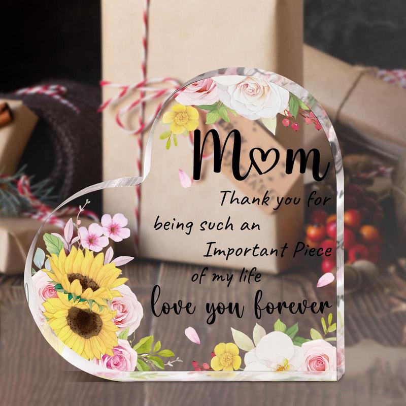 Mom Gifts, Desktop Decoration Sign, Floral Pattern Desk Ornaments, Birthday Gift Ideas, Thank You Gifts for Mom, Home Decor