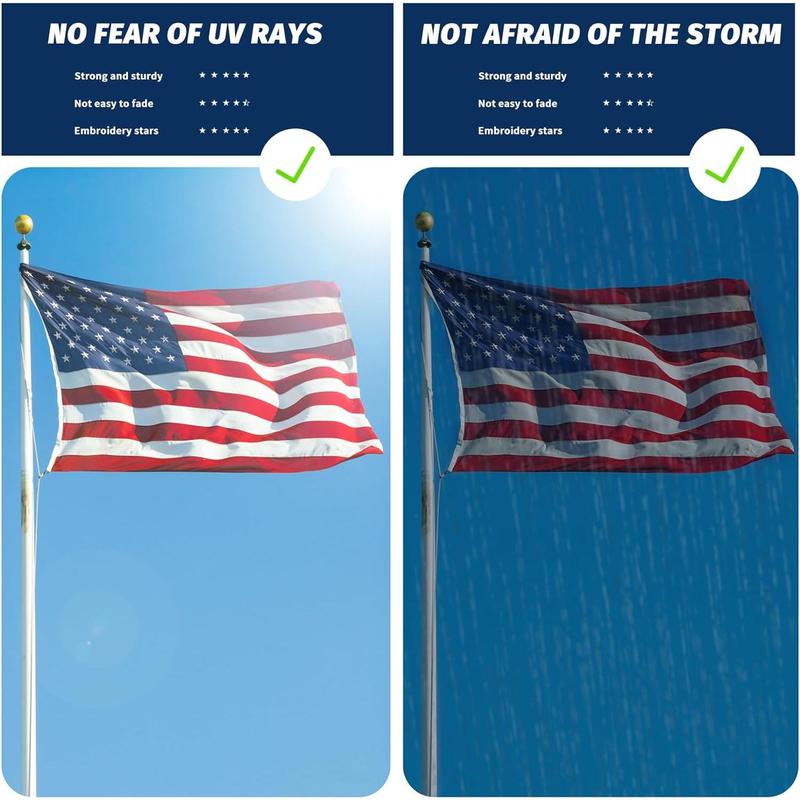 Indestructible American Flags For Outside 3x5,100%Made In U.S.A 3x5ft American Flag Outdoor Heavy Duty,All Weather American Flag 3x5 Outdoor, Deluxe Super Tough Series, Outdoor Embroidered American Banners Hanging