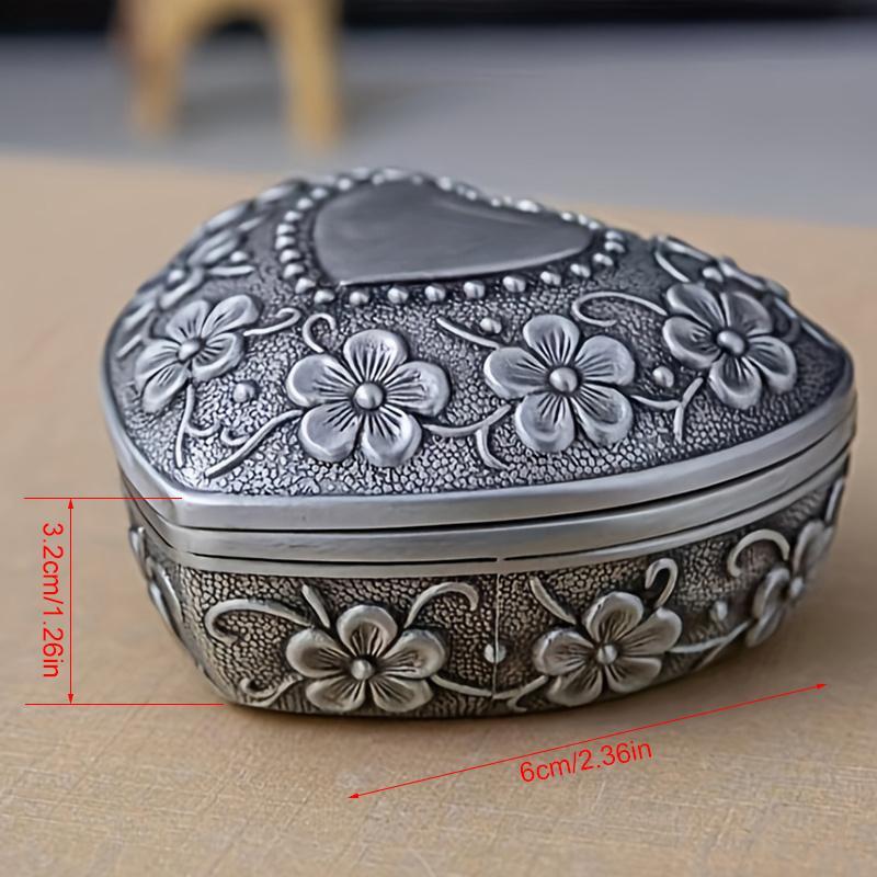 Vintage Heart-shaped Jewelry Box, 1 Count Portable Jewelry Organizer for Necklace, Earring & Ring, Perfect Creative Gift for Girlfriend, Summer Gift