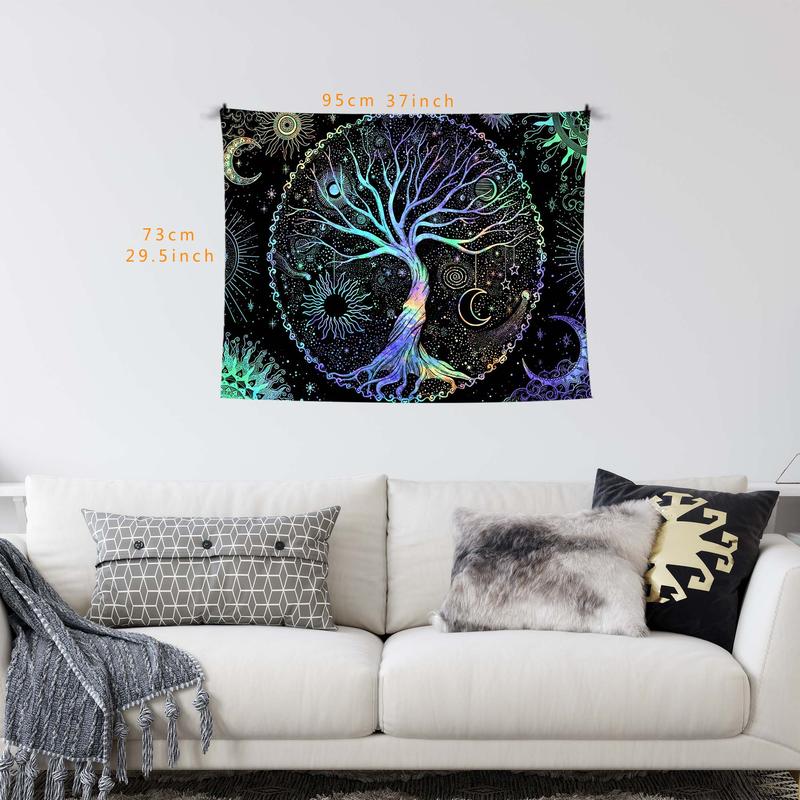 Christmas Gift - Tree Of Life Pattern Tapestry, Chill Room Accessories Wall Decorative Hanging Blanket for Room Decor, Wall Decor for Home Living Room Bedroom, Wall Insulation Blanket decorative hanging