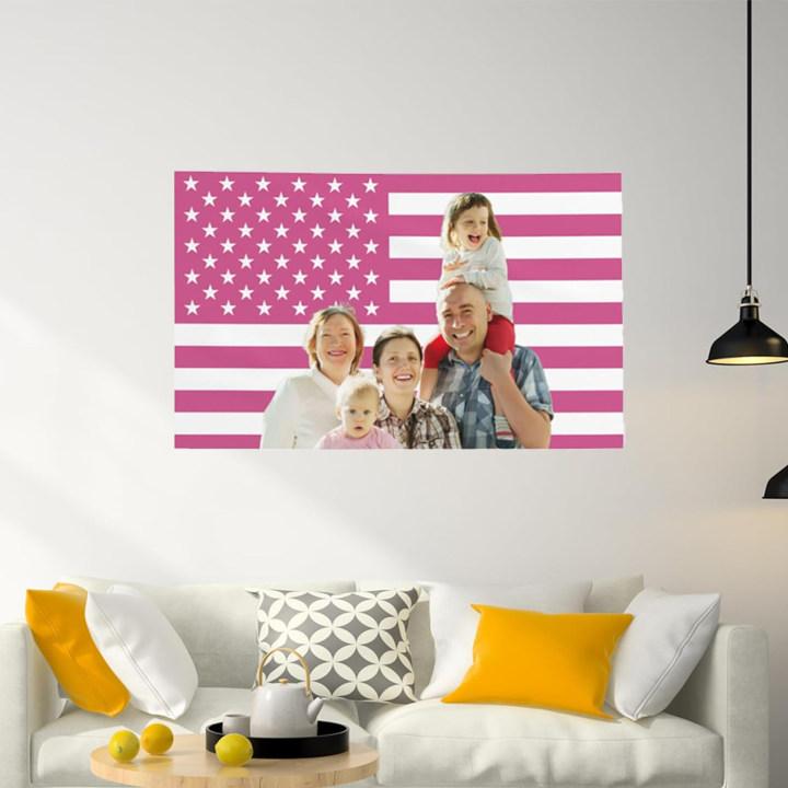 Custom Pink America Flag 30x40 inch Personalized Flags Design Your Image Funny Tapestry Poster For Decorate Clubs Concerts Bars University Dormitories Living Rooms Bedrooms