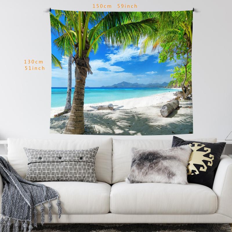  Beach Pattern Decorative Tapestry, Modern Art Print Wall Hanging Tapestry, Wall Art Decor for Home Living Room Bedroom