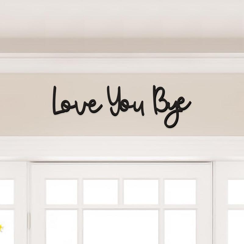 Wooden Wall Hanging Sign Decoration, 1 Set Love You Bye Wall Decor, Wall Art Decor for Home Living Room Bedroom, Home Decor, Room Decor, Bedroom Accessories