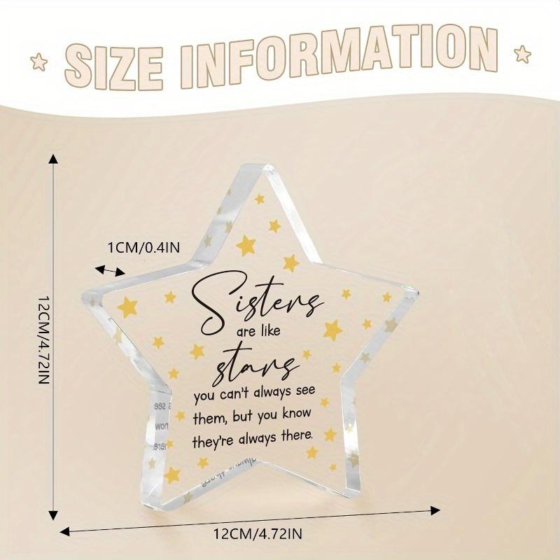 Sister Gifts - Acrylic Star Plaque Sister Birthday Gifts, Sister Gifts from Sister Brother, Funny Birthday Gifts for Sister, Unique Big Sister Gifts, Ideal Wedding Present for Sister